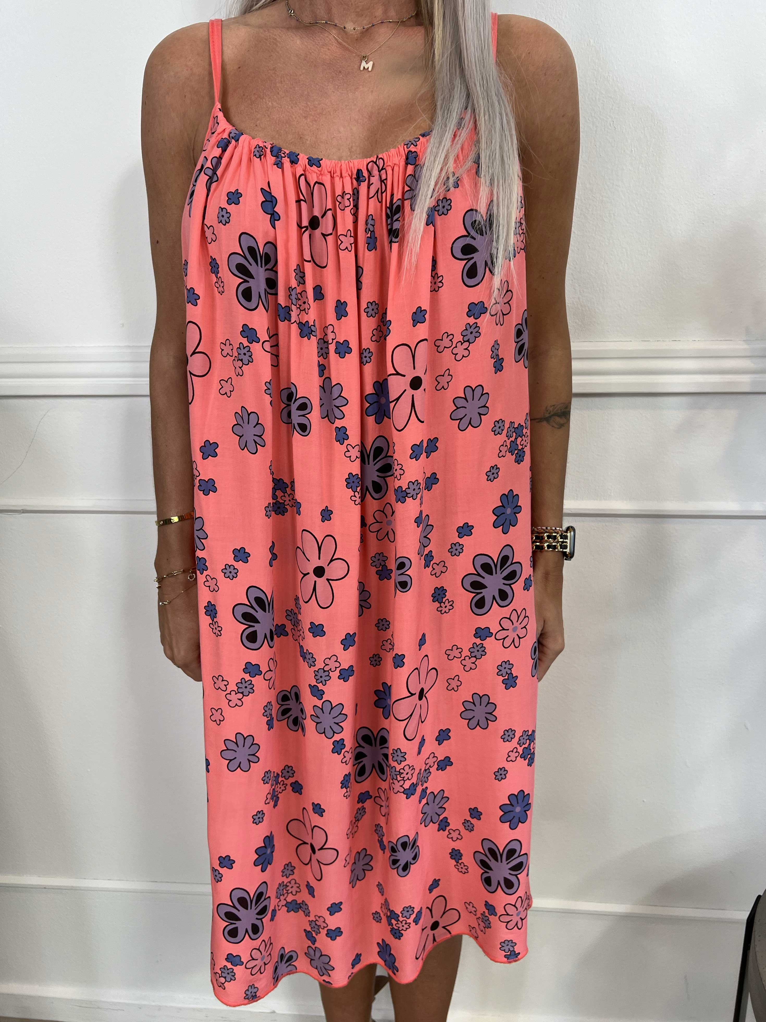 Sunshines Flower - Lätt viskosklänning med blommigt tryck